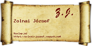 Zolnai József névjegykártya